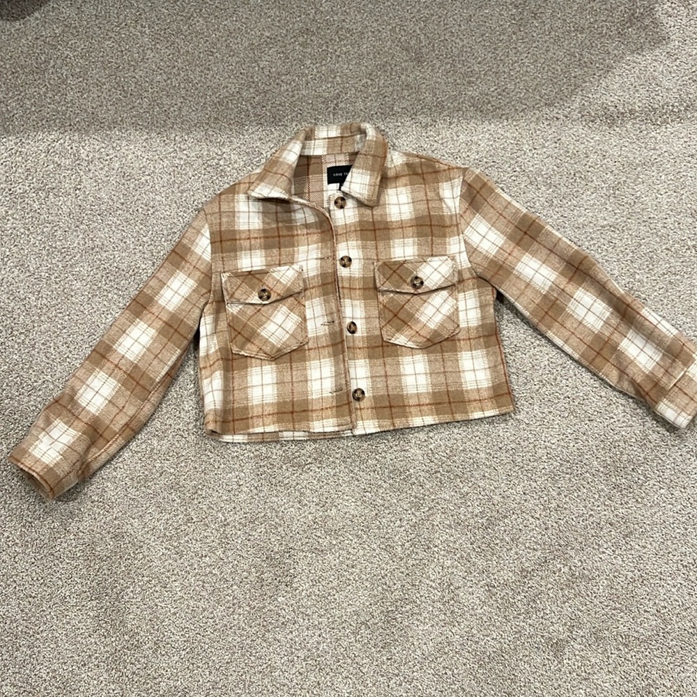 Women’s medium love tree plaid jacket